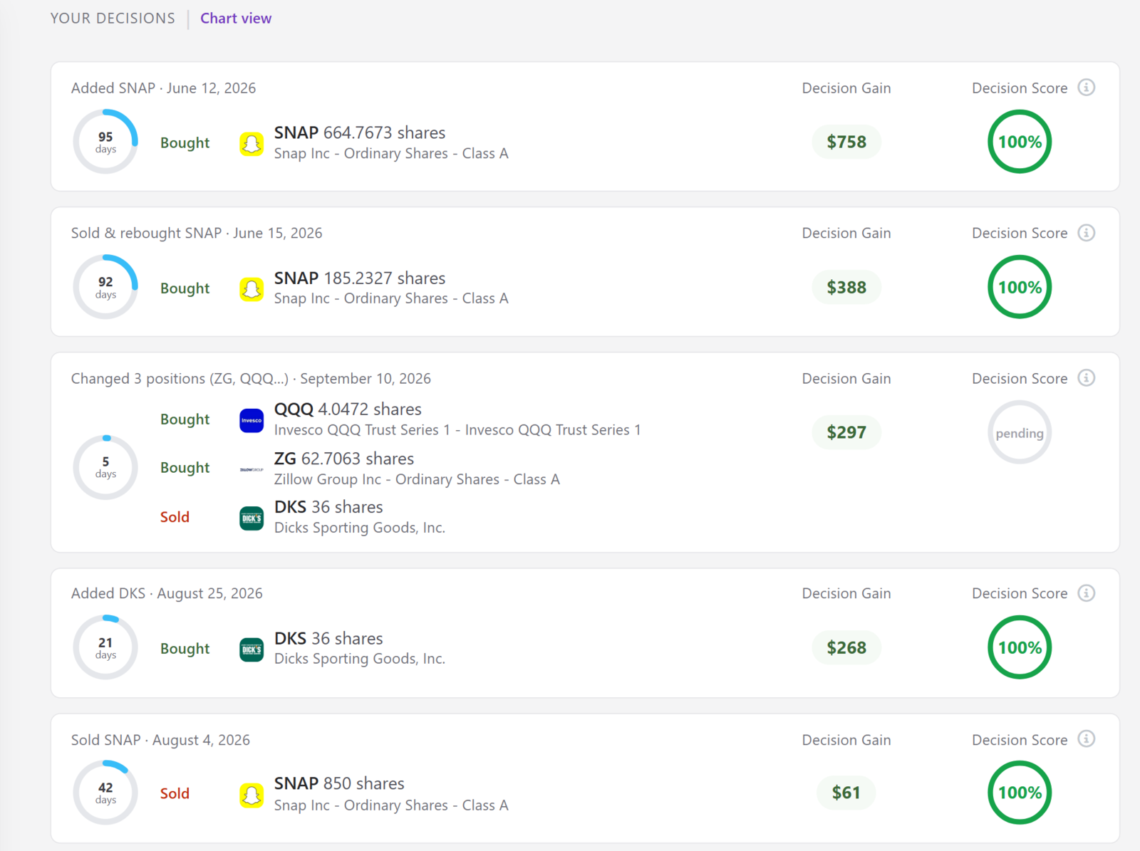Pure Benchmarks Decision Benchmark screenshot